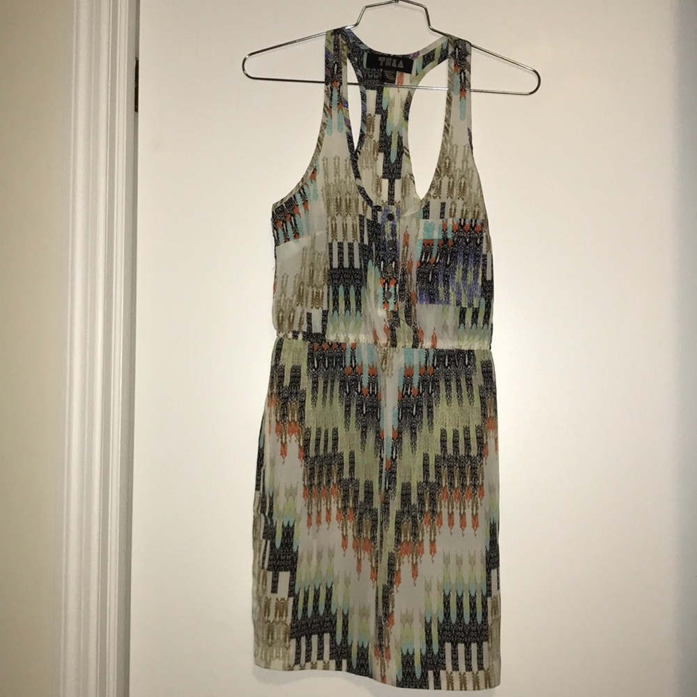 TELA Fun Print Racerback Dress in size XS